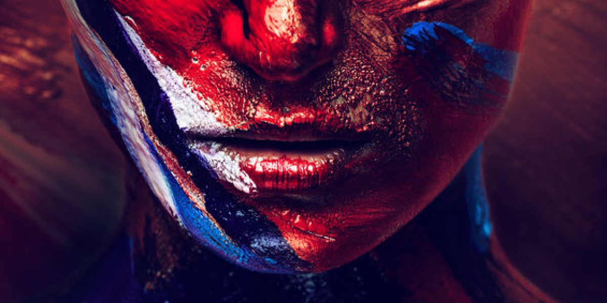 33094959 - girl with paints on face