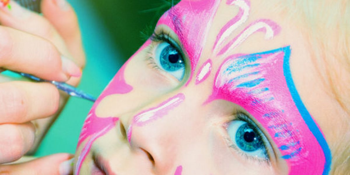 71324816 - pretty girl child with face painting. make up